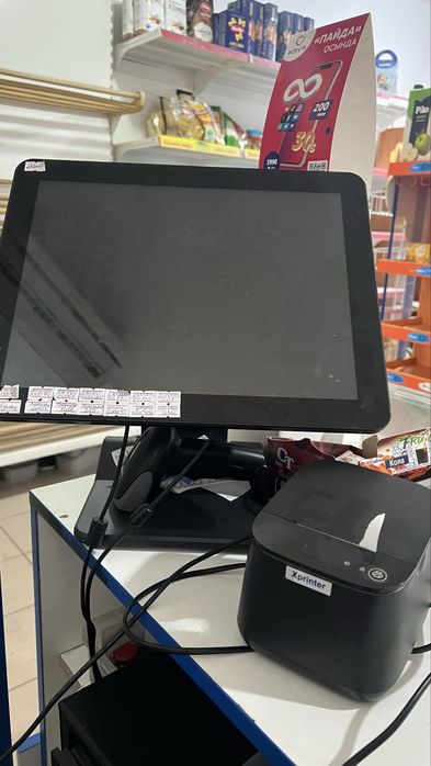 Комплект для магазина кассовый аппарат сенсорный pos моноблок
