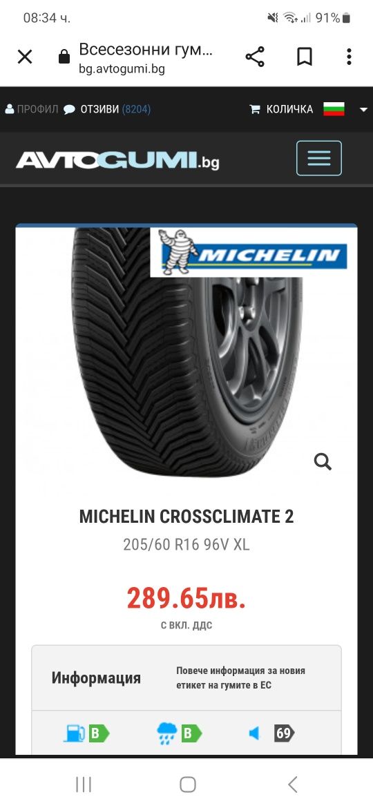 ДОТ 2021! 205 60 16 Michelin crossclimate