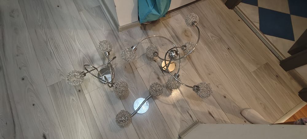 Set lustre cromate cu bec led
