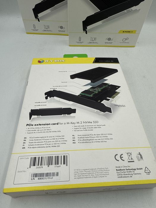 Placa de expansiu PCIe, ICY BOX, Conector SSD, Negru Sigilat P