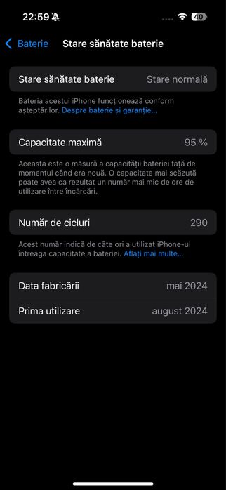 Iphone 15 PRO/CA NOU/95% BATERIE