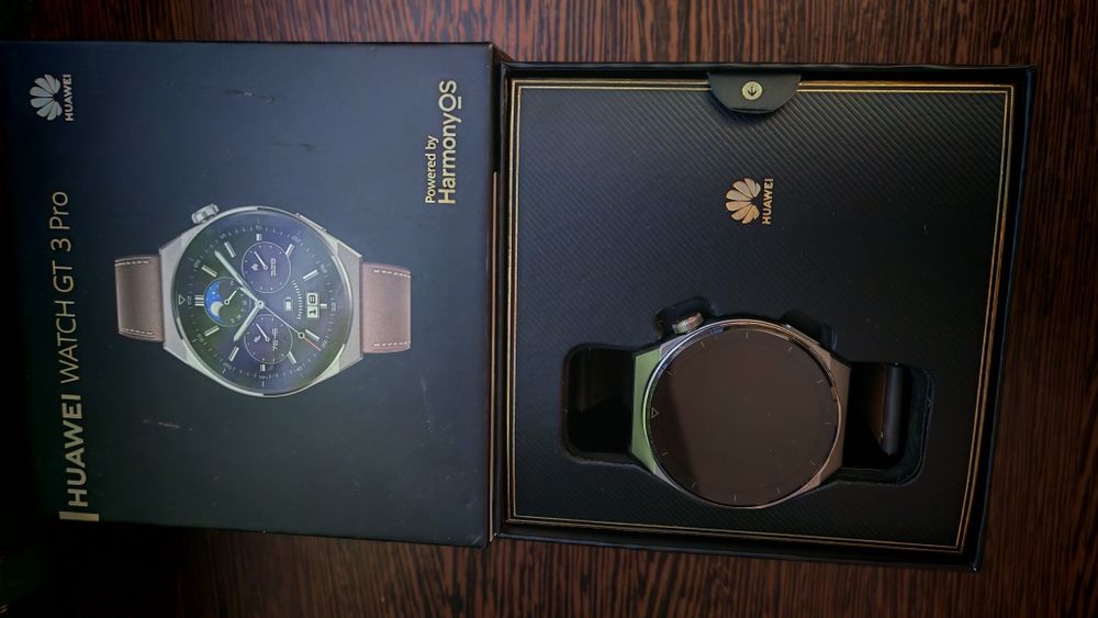 Huawei Watch GT 3 PRO, Titan, Curea Piele, Gray, Garantie 07.2026