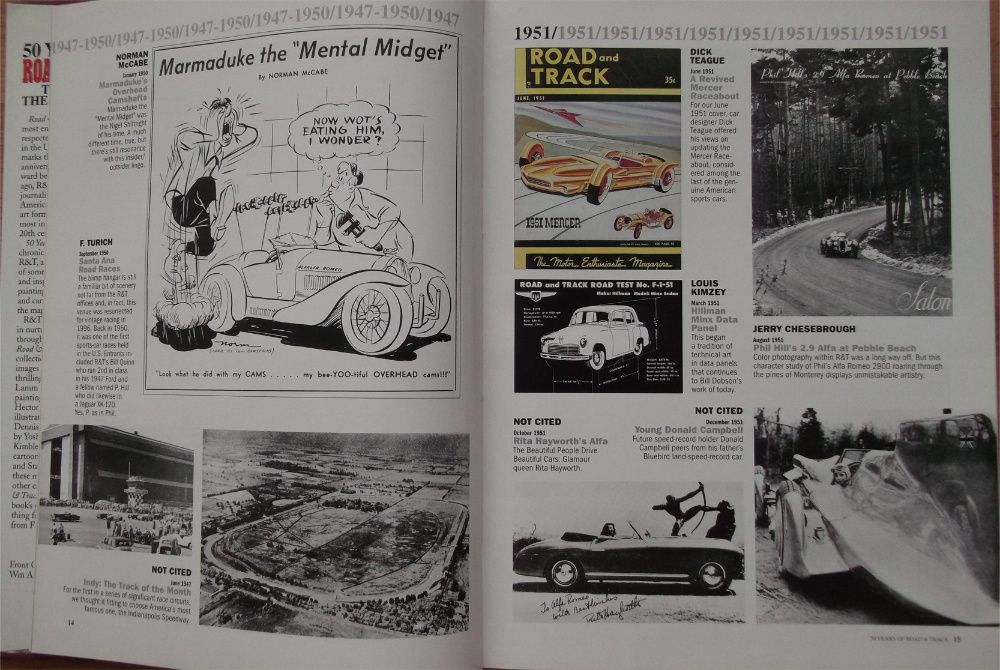 Книга автомобили списание 50 годишнина Road & Track автомобили коли