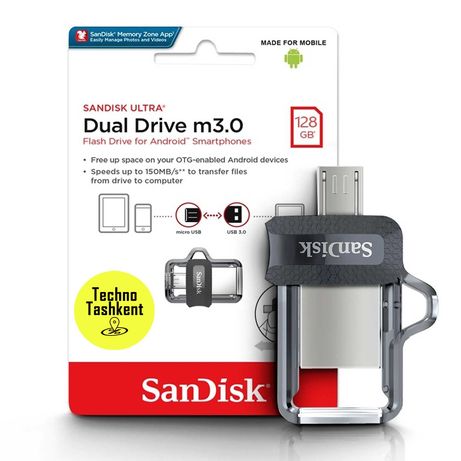 SanDisk Ultra Dual Drive 128gb micro usb 3.0(Garantiya)(Dostavka Bor)
