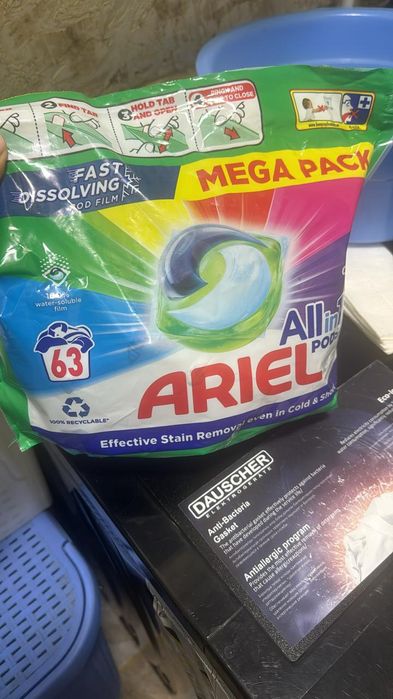 Капсул ариель 54 шт -7500. 63 шт-8500. Самовывоз