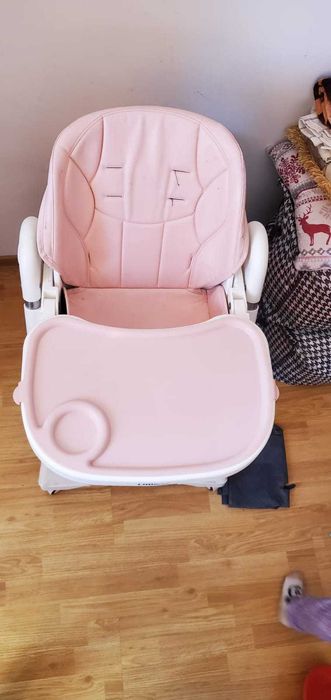 Scaun de hrănire multifuncțional - roz Little ONE