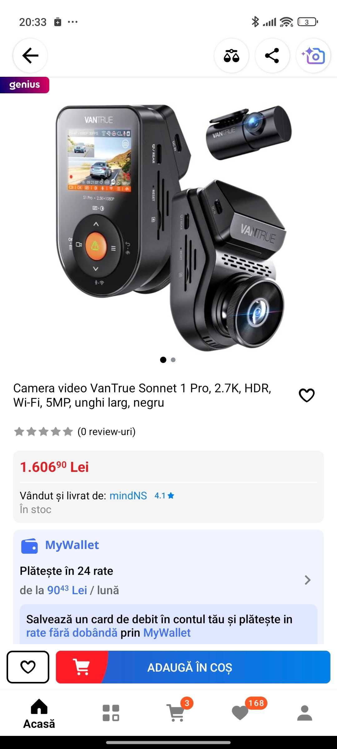 Camera auto profesionala VANTRUE