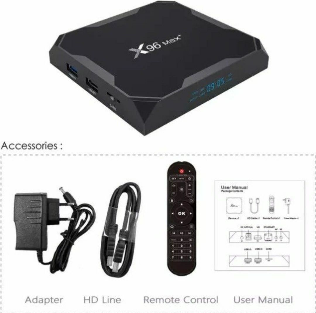 Tvbox X96MAX+ 9 смарт ТВ приставка smart tv box твбокс для телевизора