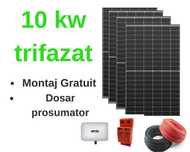 Sistem complet fotovoltaic 10 KW trifazat cu montaj inclus