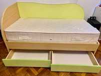 Pat copii single 160x80cm cu saltea inclusa