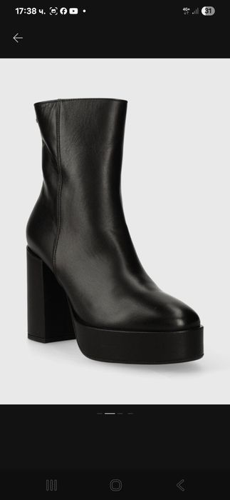 Нови каубойски боти велур ,черни боти естествена кожа на дебел ток