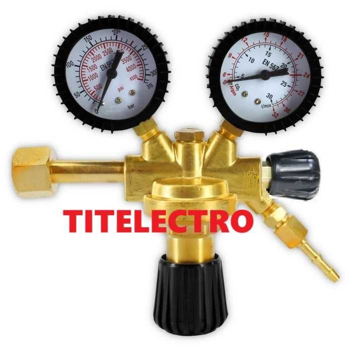 Reductor regulator presiune BLACK argon CO2 cu 2 ceasuri manometre