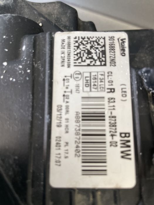 Bmw F34 GT Led far Lci Фейс десен лед фар Гт