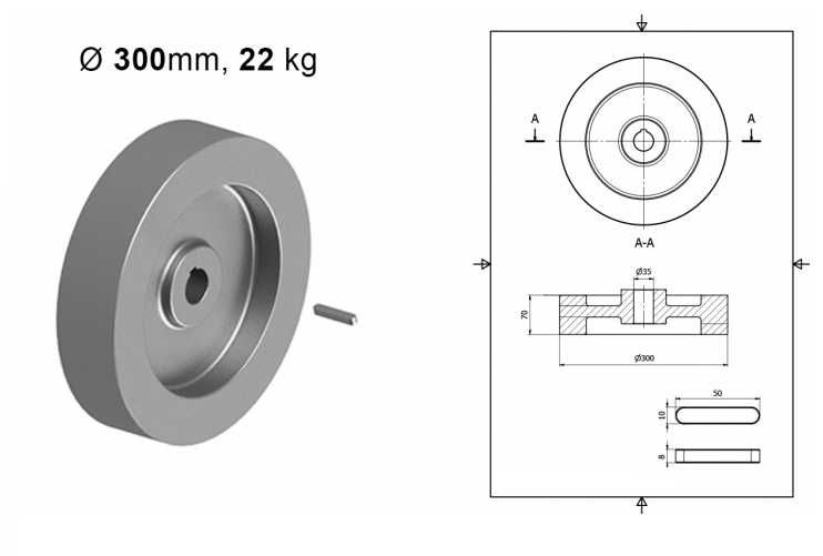 Volanta 22 kg pentru tocator crengi