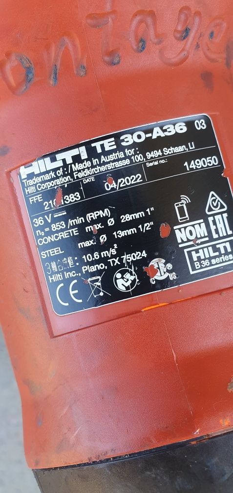 Rotopercutor Hilti TE 30-A36