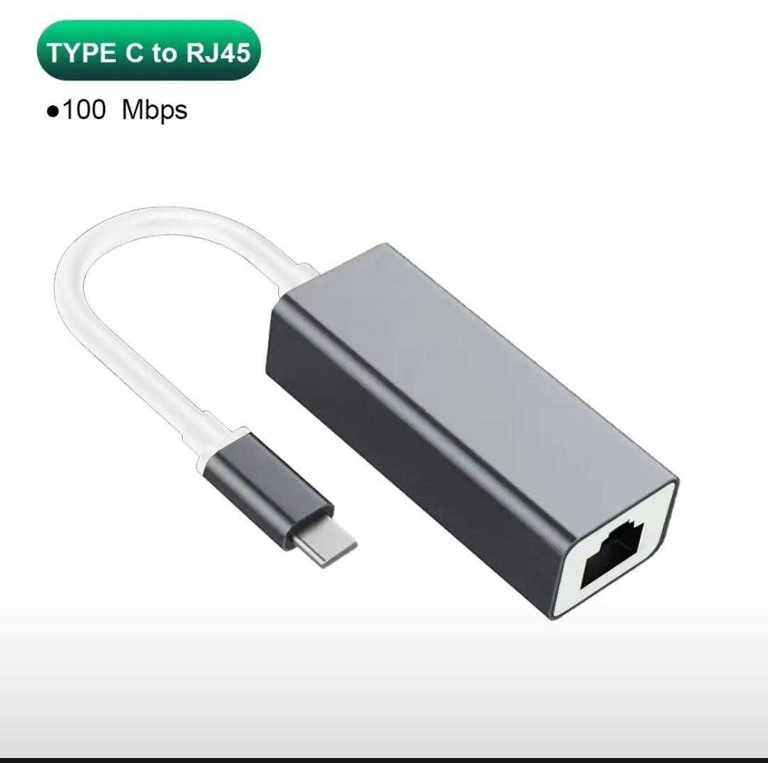 Переходник адаптер USB to RG45 Lan USB-C to Ethernet Новый