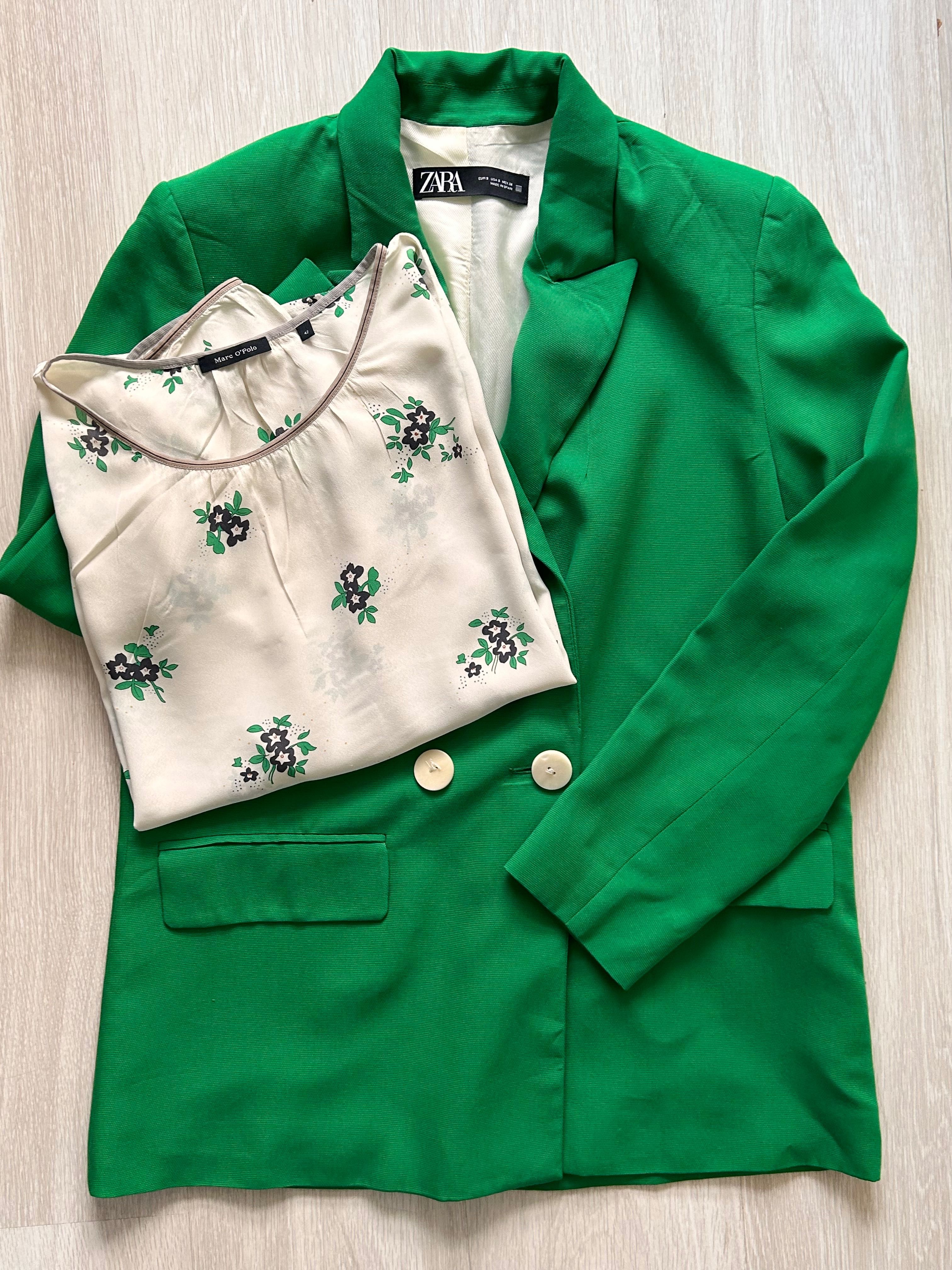 Zara зелено сако и Marc O’Polo туника