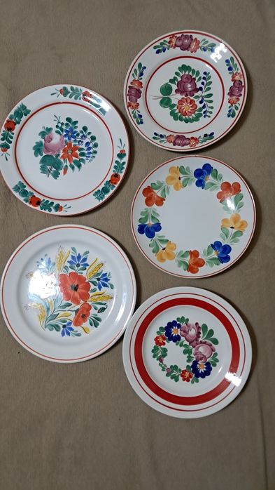 5farfurii vechi din portelan , traditionale unguresti de perete