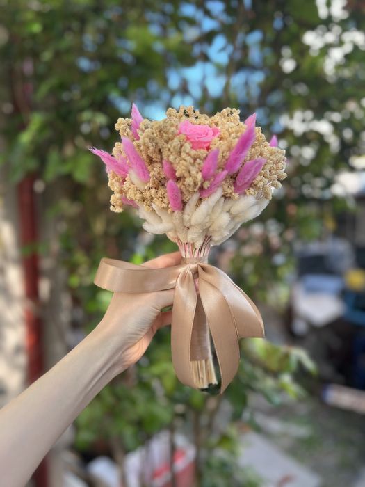 Buchet de cununie, nunta, din flori naturale criogenate