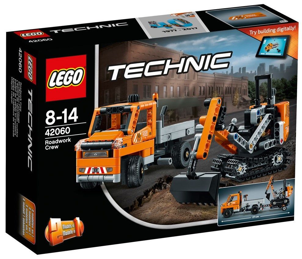 LEGO® Technic 2 în 1 - Echipaj pentru repararea drumurilor 42060