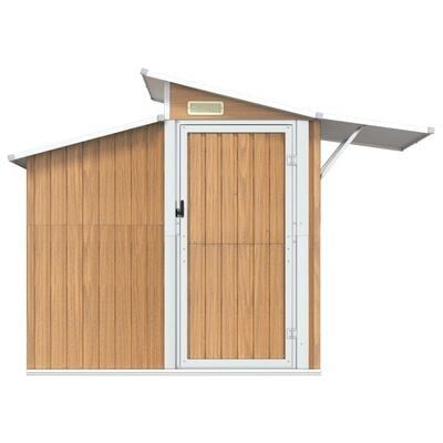vidaXL Șopron de grădină, maro, 270x130x208,5 cm, oțel galvanizat