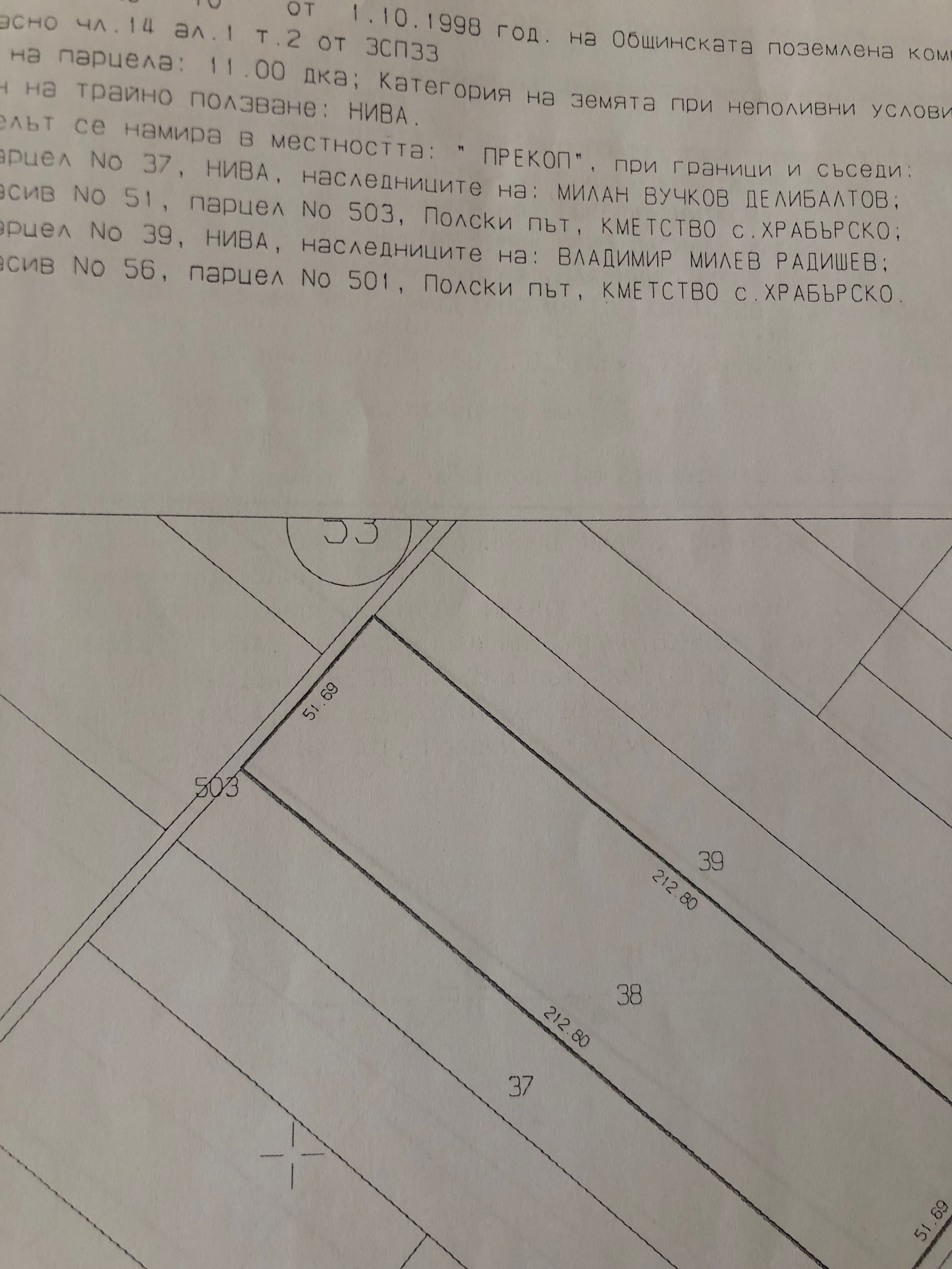 Продажба на парцели зем. земя с.Храбърско на 20 км. от  гр.София