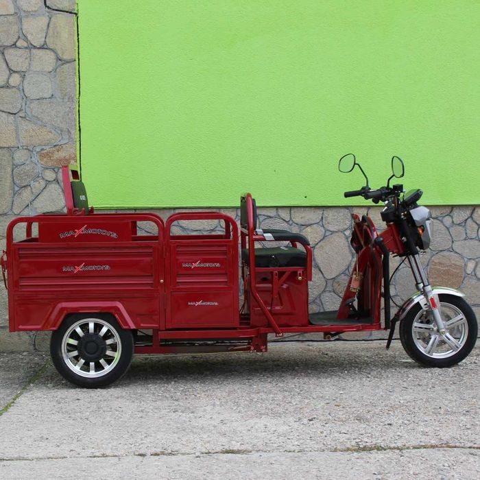 Електрическа триместна товарна триколка MaxiGo Pro, Red, 2000W