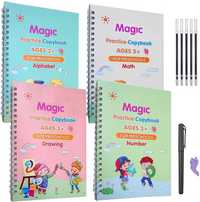 Set rechizite scolare cu 4 caiete de lucru Sank Magic cu stiloul magic