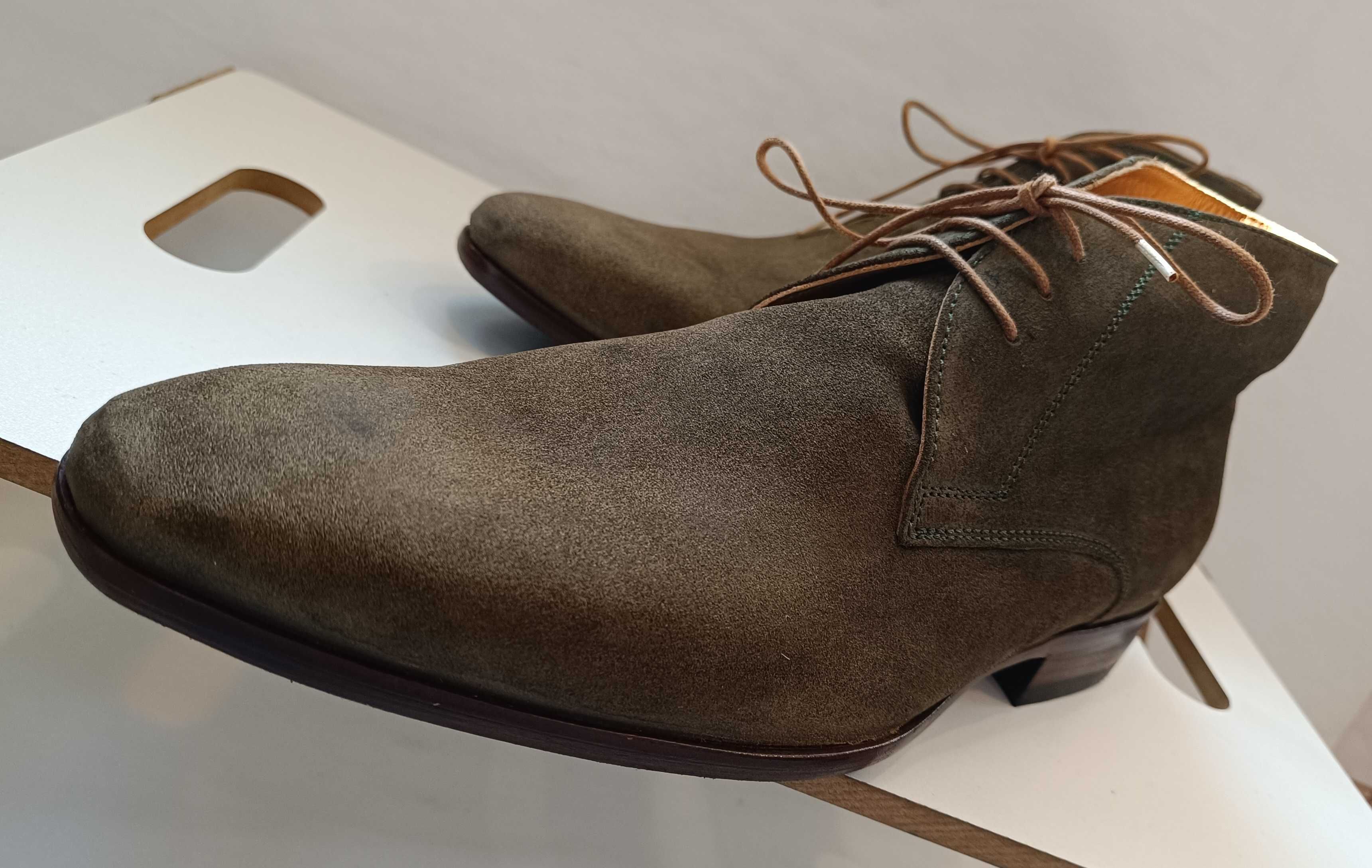 Ghete chukka 42 42.5 43 de lux GREVE NOI lucrate manual piele naturala