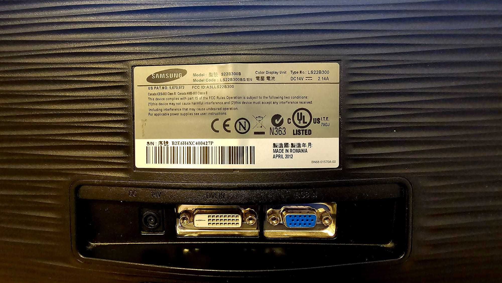 Monitor LED Samsung 21.5", Full HD, 60Hz S22B300 DVI VGA