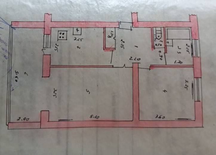 2-Комн. 1-Этаж. 60м². (77-Серия) Улучшенка. Разделка. Ттз-4. Уй-Жой.