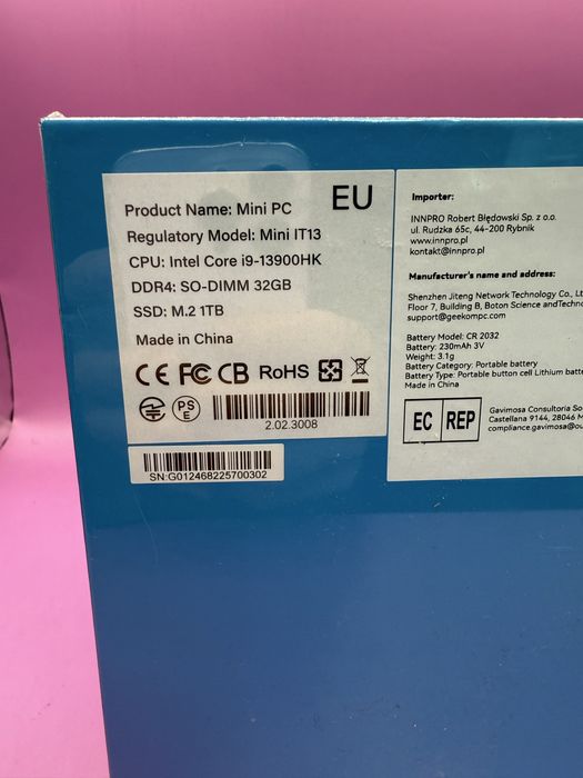 Mini Pc IT13 i9-13800hk 32gb 1Tb ssd sigilat•Matei Amanet Crangasi•