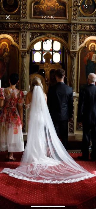 Rochie Mireasa Voal Manusi