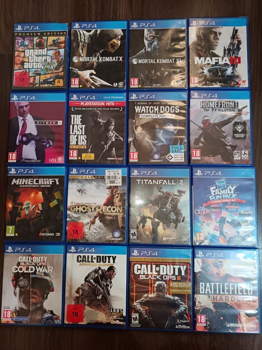 Lot 16 Jocuri PlayStation 4/PS4 GTA/Mortal Kombat/Call of Duty/Hitman