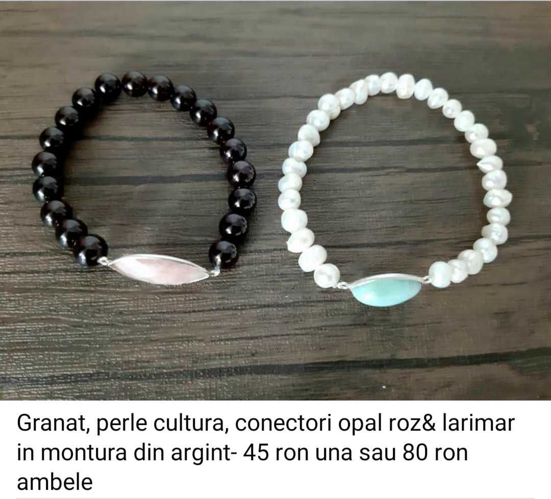 Bijuterii cu pietre semipretioase, perle cultura, accesorii din Ag 925