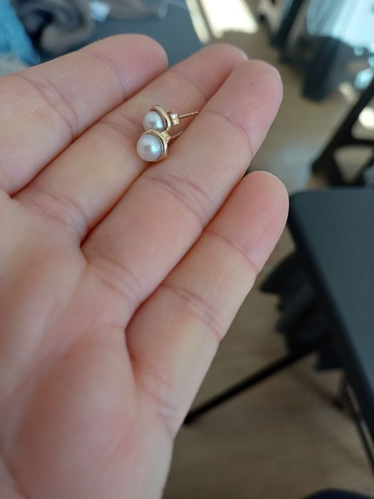 Cercei draguti de aur galben de 9 k