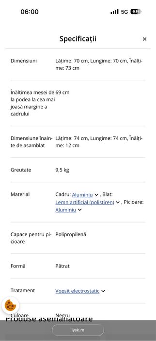 Masa terasa exterior Jysk