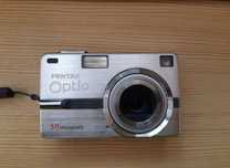 Фотоапарат Pentax Optio със зарядно и кожена чантичка Samsonite