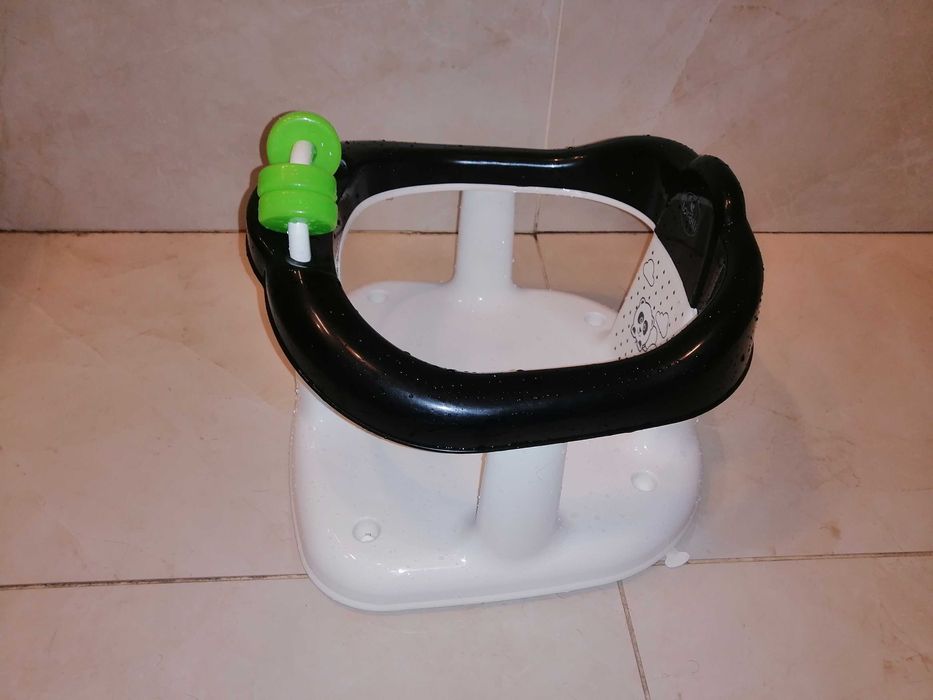 Scaun de baie pentru bebe Lorelli Panda Black, antiderapant, Negru