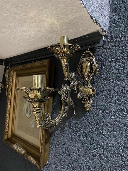 Aplica bronz masiv/2 becuri