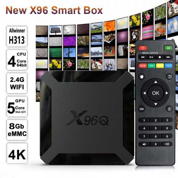 Мултимедиен плеър Android TV Box X96Q Android 10.0 Quad-Core 4K Wi-Fi