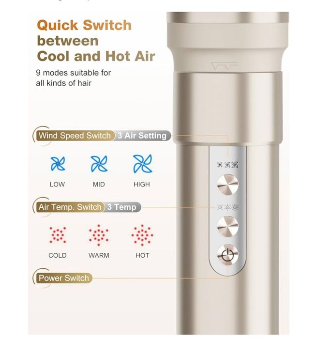 7MAGIC четка за сешоар и уред за оформяне на коса 6 в 1