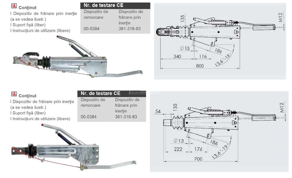 Dispozitiv frana inertial AL- KO 3500kg Ak351