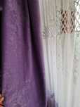 Perdea alba+ draperie mov+galerie inox lung 400cm