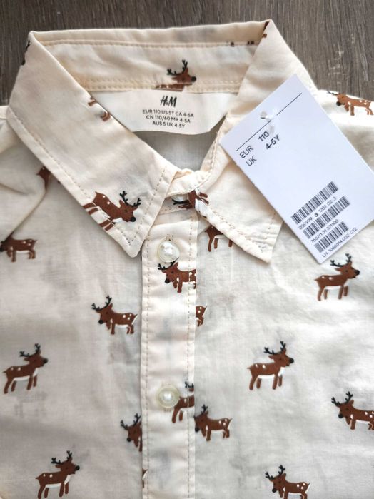 Нова коледна риза с еленчета - размер 4-5 години