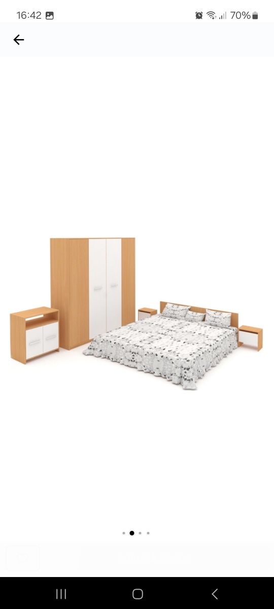 Set dormitor Mirela, stejar sonoma-alb, sifonier 183x192, pat 190 x 16