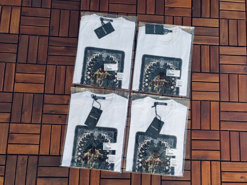 ПРОМО Roberto Cavalli-M и XXL-Оригинална мъжка бяла тениска