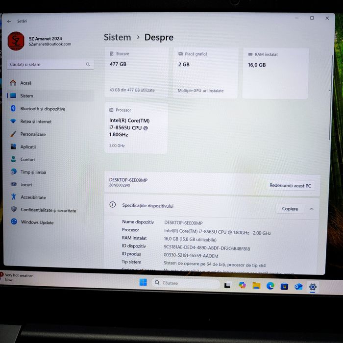 Lenovo ThinkPad E590 i7-8565U Amanet SZ Non Stop