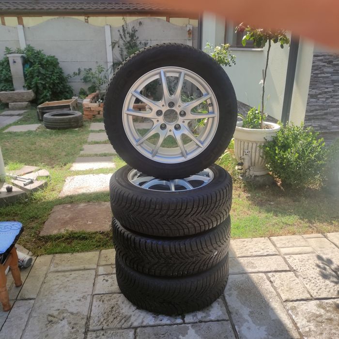 Roti Mercedes, jante 5x112 +anvelope iarna 205/55/r16, cu senzori de p
