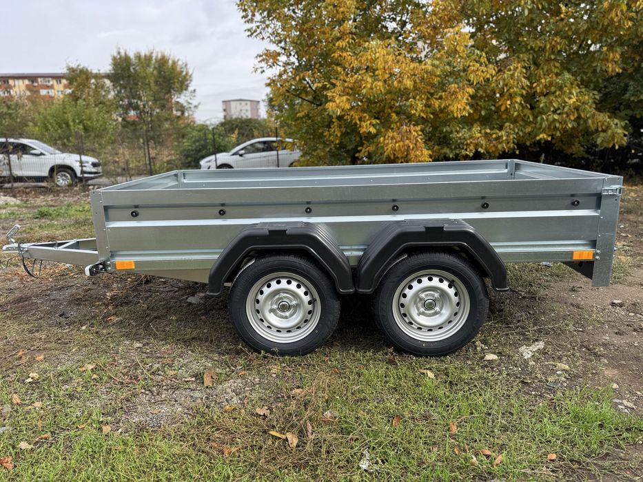 Remorcă nouă 750 kg, dublu ax, 250x125 cm, posibilitate RATE!!